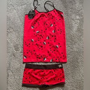NWT - WILD HABITAT LADY BUG SET! CAMI & BOY SHORTS! Size L.
